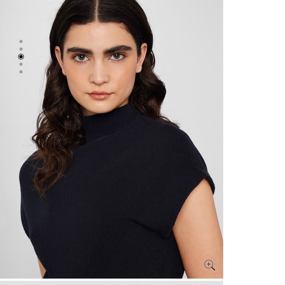 Club Monaco Boucle Mock Neck Sweater-black - Picture 2 of 3